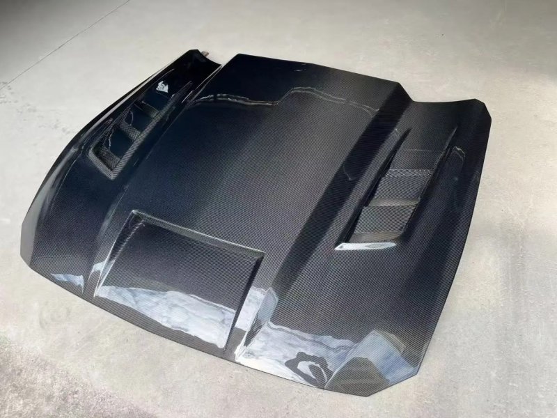 New Carbon Fiber Hood for Mustang 2024-2025 Front Hood Cover with Bolts-Bolt-On OEM Fitment